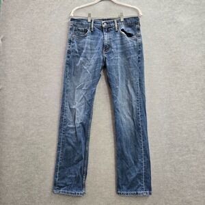 Levi's 513 Men Jeans 30x30 Blue Denim Slim Straight Pockets Cotton Adult